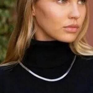 Jennifer Zeuner Jewelry Allie Herringbone Necklace Sterling Silver 15-17"